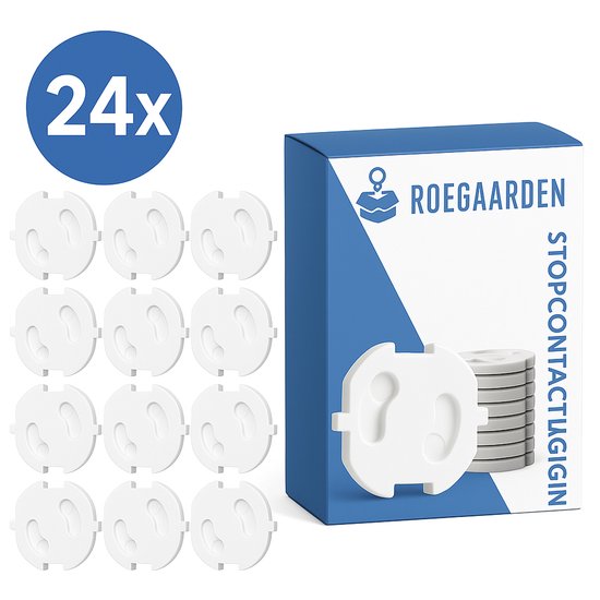 Roegaarden Stopcontactbeveiliging - Stopcontact Beveiliging - Stopcontactbeschermers - 24 stuks - Wit