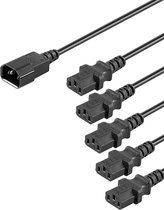 E&T Powercables C14 naar 5x C13 apparaat Y-snoer - 3x 1,00mm / zwart - 3 meter