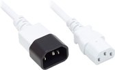 E&T Powercables C13 - C14 voeding verlengkabel - 3x 0,75mm / wit - 0,30 meter