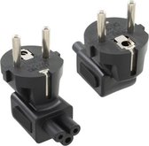 E&T Powercables Stroom adapter C5 (v) - Schuko CEE 7/7 (m) - haaks / zwart