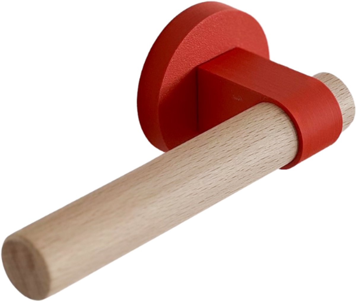 Home 3D® - Deurklink Rood – Deurkruk met Rozet – Modern Design – voor Binnendeuren – Beukenhout – Ontworpen en Gemaakt in Nederland