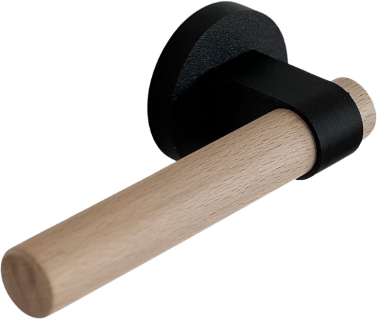 Home 3D® - Deurklink Zwart – Deurkruk met Rozet – Modern Design – voor Binnendeuren - Beukenhout – Ontworpen en Gemaakt in Nederland