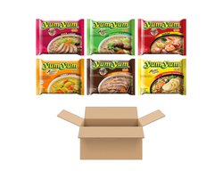 Instant Noedels/Noodles 6 Soorten Yum Yum (Kip, eend, garnaal, groente, rund, kerrie) (30x 60 Gram)