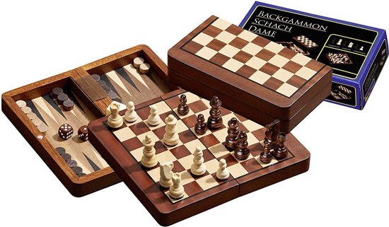 Afbeelding van het spel Reis Schaak/Dam/Backgammon Kassette Veld 18mm Koningshoogte 37mm Magnetisch PHI-2517