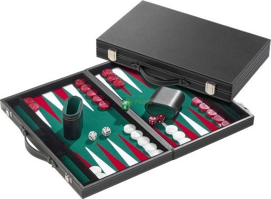 Bordspel: Philos Backgammon Koffer Groot Groen, van het merk Philos