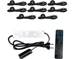 TrueLED Grand Black - Inbouw LED Spot Dimbaar voor Overkapping - IP65 Verlichting voor Veranda - Complete set van 8 LED Spots