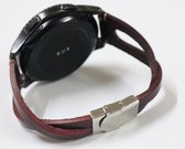 SmartphoneClip® Twist Leer Bruin Bandje geschikt voor Samsung Galaxy Watch 46mm en Gear S3