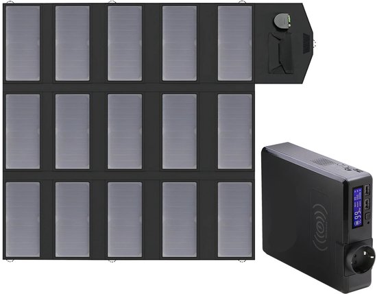 Powerstation - met 100W Opvouwbaar Zonnepaneel - Draagbare - Solar Generator - Stroomgenerator - 200W - Voor Camping, Reizen en Off-grid Energie