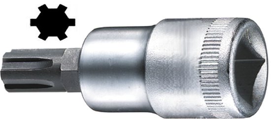 Een enkele Ribe doppensleutel met 1/2 inch aansluiting, close-up.
