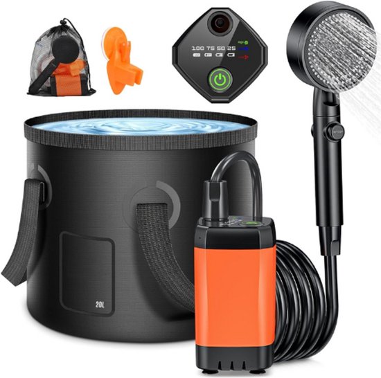Kit Douche de Camping, Douche Portable,6000mA Pompe de Douche