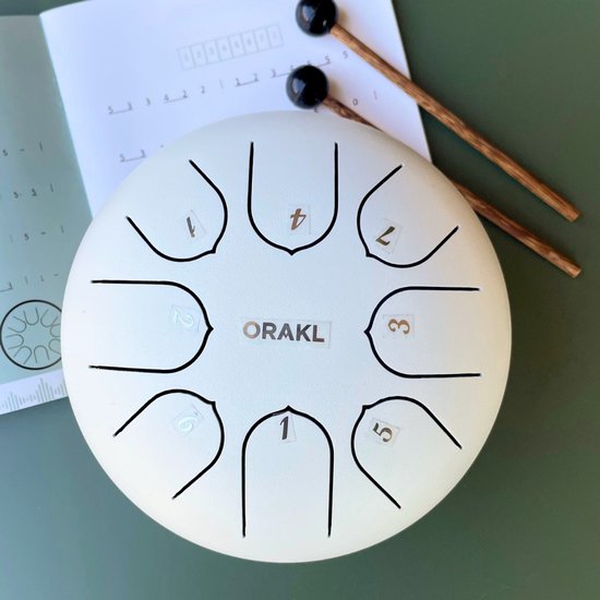 Orakl ® - Tongue Drum Echo Wintermist - Inclusief lesboek - Handpan ø 16 cm - Tongue Drum - Handpan Drum - Steel Tongue Drum - Klankschaal - Geluidstherapie van Orakl — afbeelding 2
