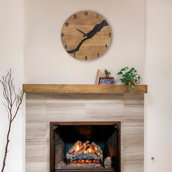 Wandklok industrieel Boerderij Witte 30 cm Stil Niet Tikken Vintage Keuken- Klok Muur