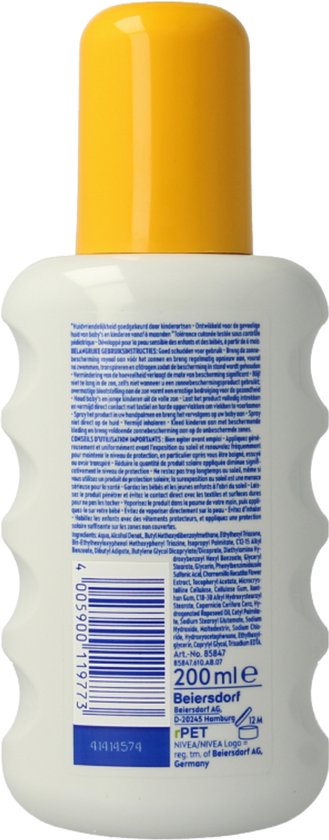 NIVEA SUN Babies & Kids Sensitive Zonnebrand Spray SPF 50 - Zonnebrandcrème voor Gevoelige huid - 200ml