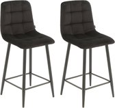 Bol.com Colenis® - Luciano Barkruk - Set Van 2 - Zwart - Fluweel - Velvet - Design aanbieding