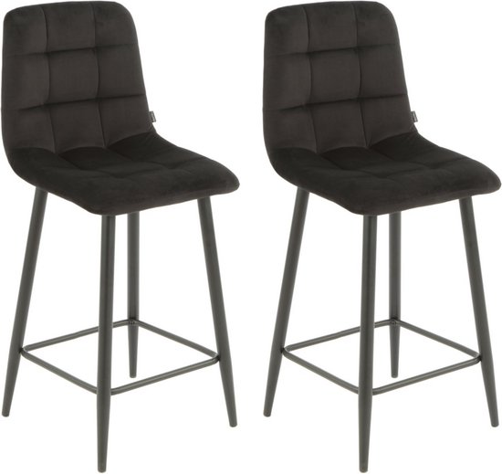 Colenis® - Luciano Barkruk - Set Van 2 - Zwart - Fluweel - Velvet - Design
