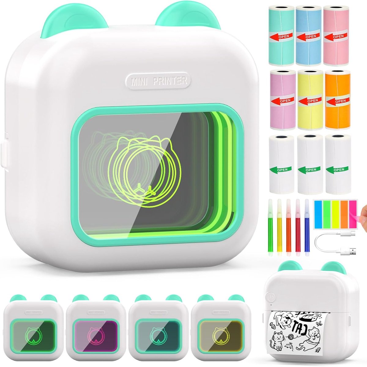 Mini Fotoprinter - Draagbare Thermische Stickerprinter voor Smartphone, Perfect voor Reizen, Memo's en Notities