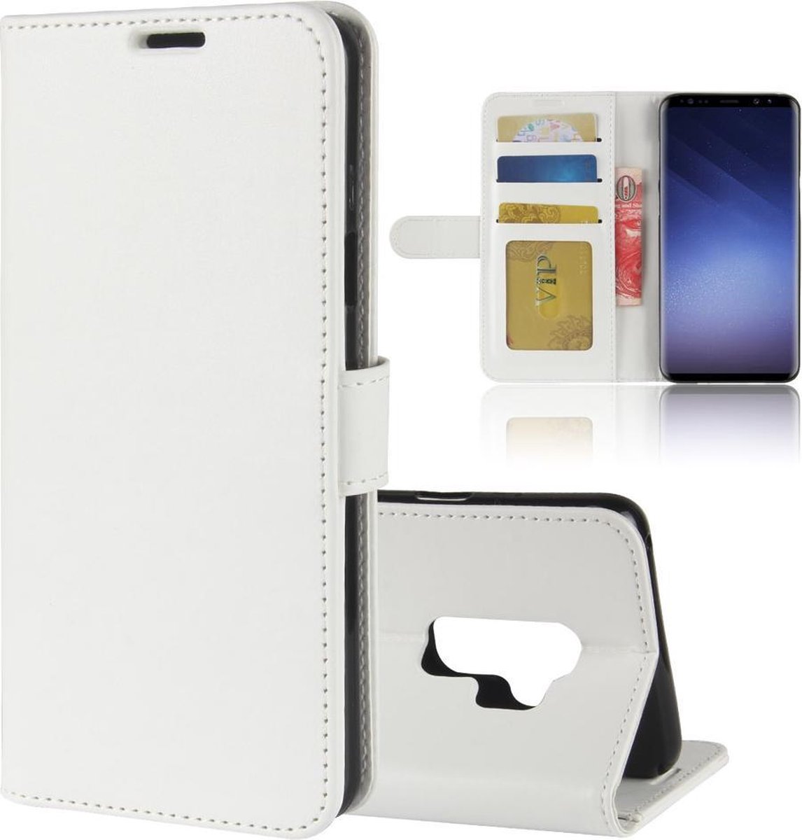 Hoesje voor Samsung Galaxy S9 Plus (S9+), 3-in-1 bookcase, wit
