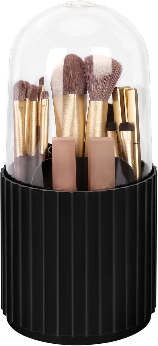 Make-up Borstel Houder Organizer - 360 Graden Draaibaar - Zwart