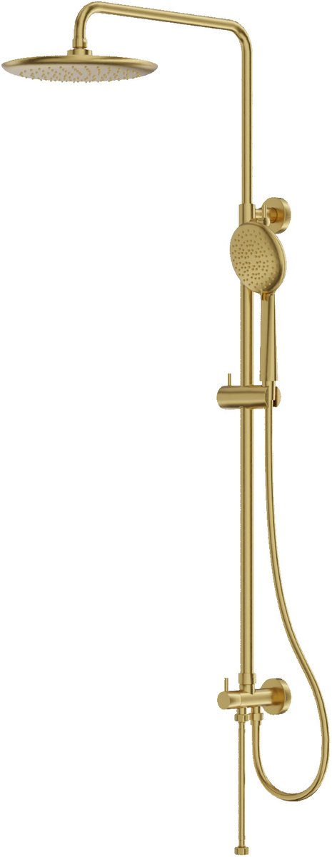 LAVITA ORION - Glijstang Doucheset met Regendouche - Goud - 5-standen Handdouche - Messing - Zonder Kraan