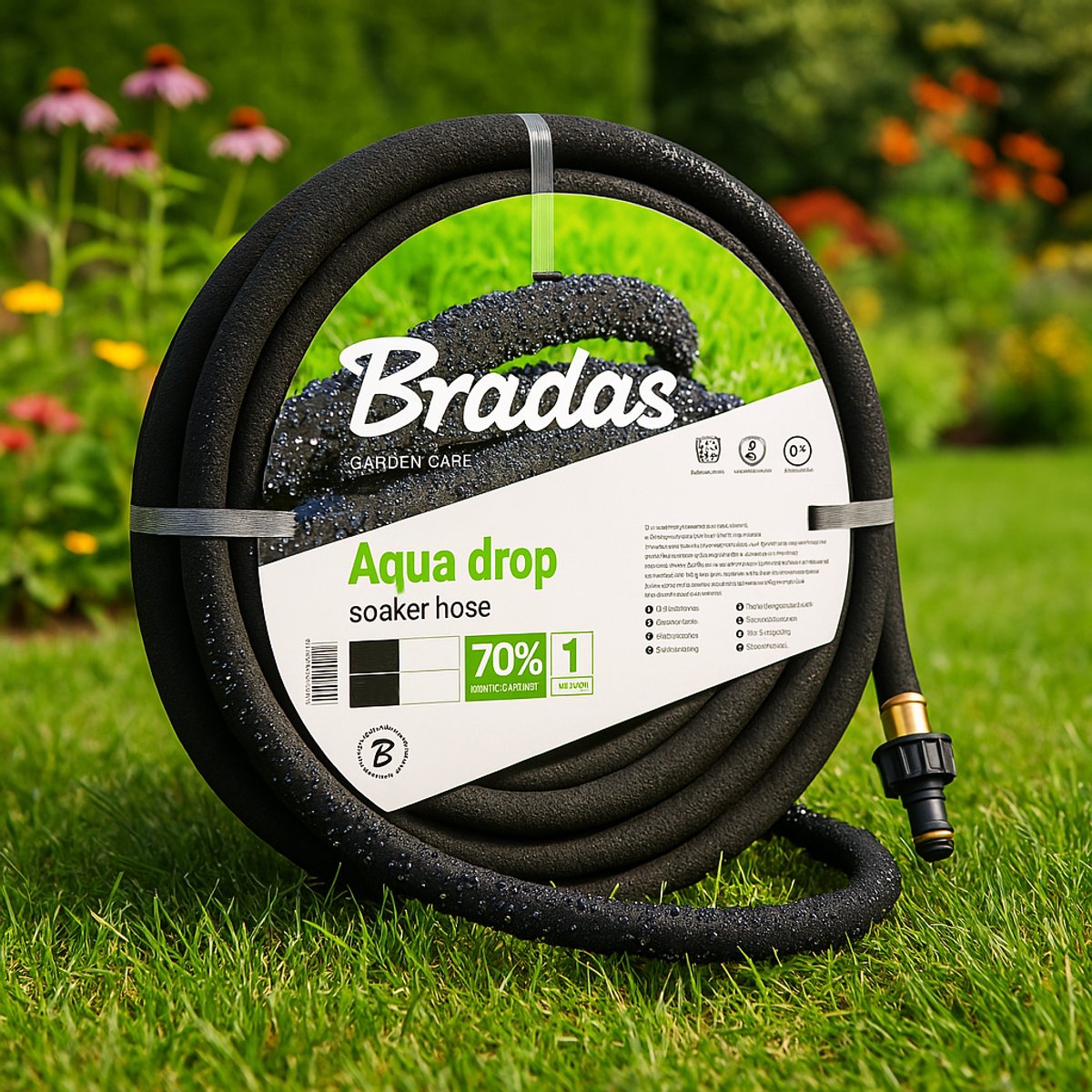 Bradas AQUA-DROP Druppelslang Set – 1/2" (13 mm) × 30 m – Inclusief Snelkoppelingen – Waterbesparend thumbnail 3