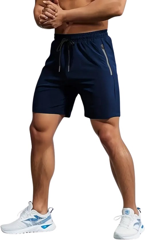 Bovista Tennisbroek Heren - Tennisshort - Tenniskleding - Padelbroek - Padel - Gym - Short - Marineblauw - Maat XL
