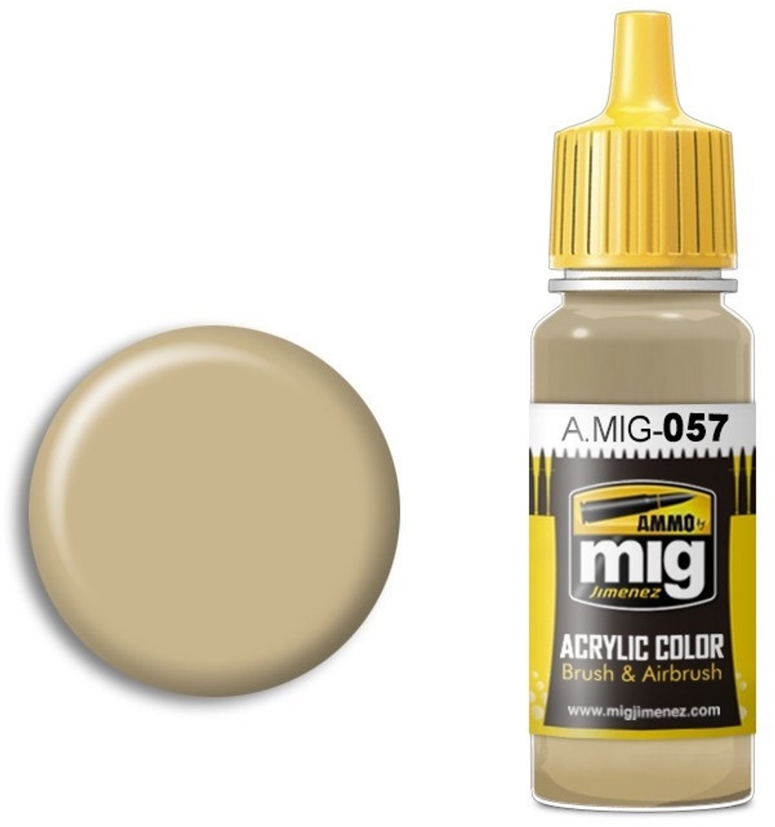 AMMO by Mig Jimenez Hobbyverf Acrylverf - MIG 0057 Yellow Grey - Acryl Verf flesje - 17 ml