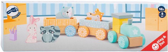 Small Foot - Houten Trein met Bosdieren Pastel, 9dlg. van Small Foot — afbeelding 3