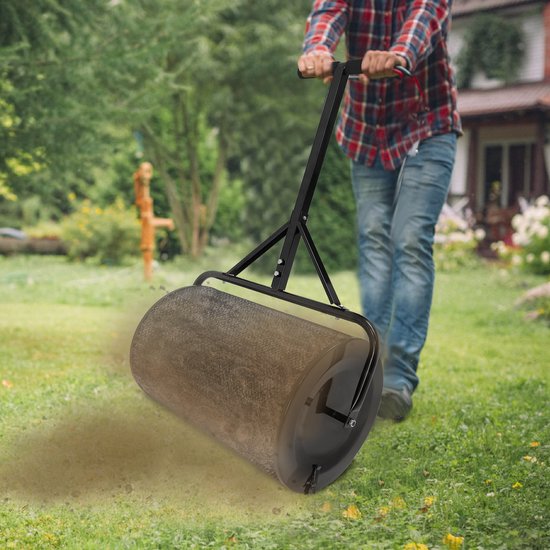 Compoststrooier 80L Gazonstrooier Strooier met metalen netmand en handgreep Tuinstrooier Kunstmeststrooier Turfmolmstrooier Zaadstrooier Compoststrooier Gazonmest voor gazon en tuin van Merkloos	 — afbeelding 4