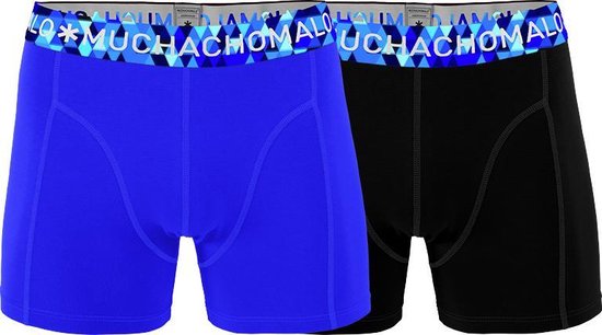 Muchachomalo - Heren - 2-Pack Microfiber Boxershorts - Blauw - S