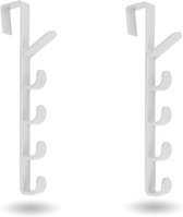 Umbra Estique Multi-Purpose Door Hanger with 14 Hooks, No Drilling Over the Door, Multi-Organiser, Wall Hanger, White