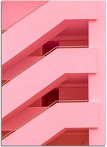 DesignClaud Roze architectuur trappen poster A2 + fotolijst wit