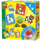 SES Creative - My First - Sensorisch Speelgoed - mozaïek kaarten - 24 mozaïekvormen in verschillende structuren - met 6 kaarten - Sensory - 1 tot 4 jaar