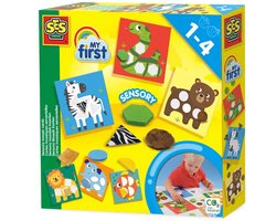 foto van SES Creative - My First - Sensorisch Speelgoed - mozaïek kaarten - 24 mozaïekvormen in verschillende structuren - met 6 kaarten - Sensory - 1 tot 4 jaar
