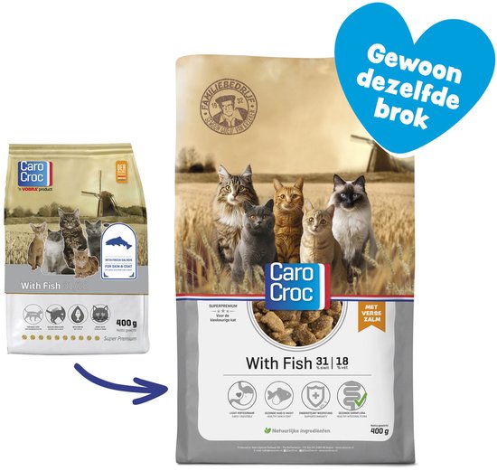Carocroc With Fish - Gevogelte/Vis/Rijst - Kattenvoer - 400 g