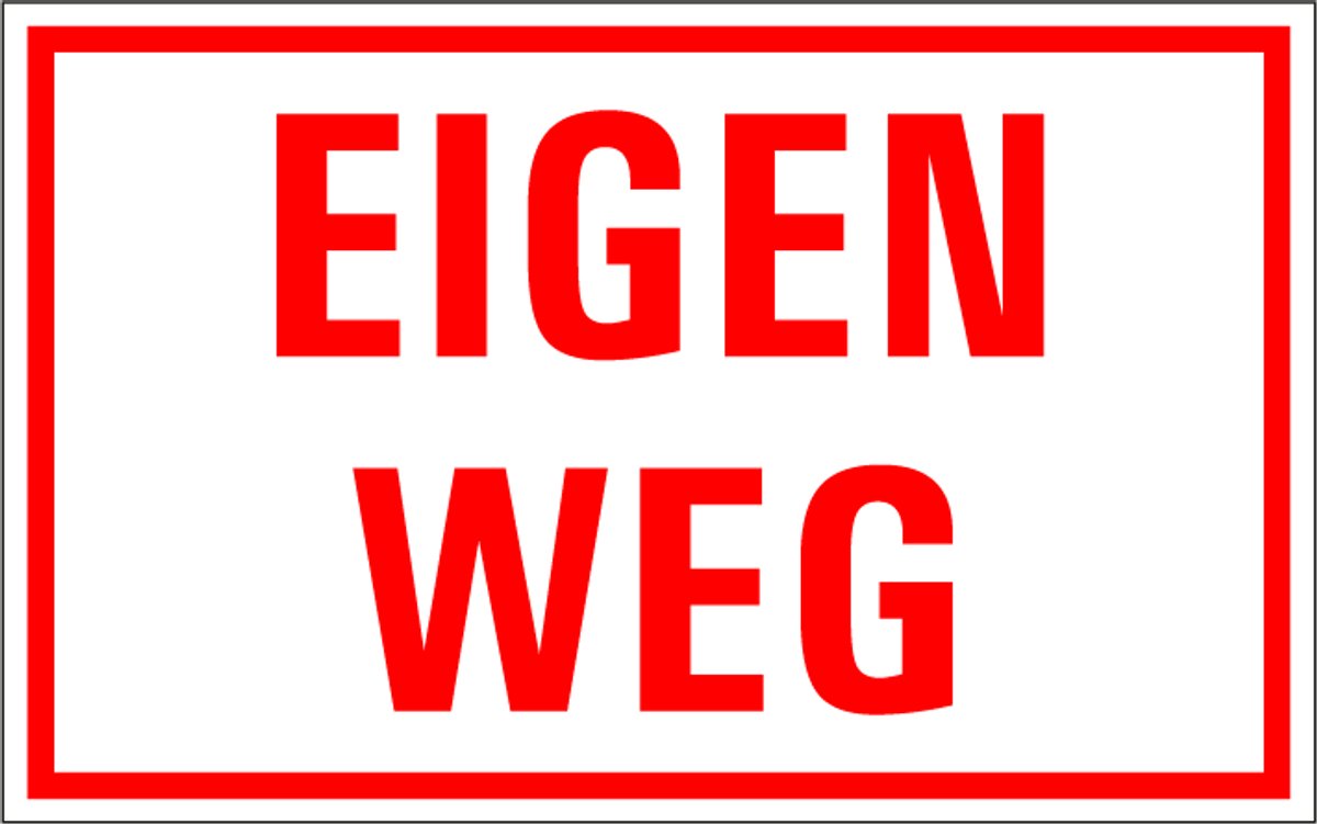 Eigen weg tekststicker 320 x 200 mm