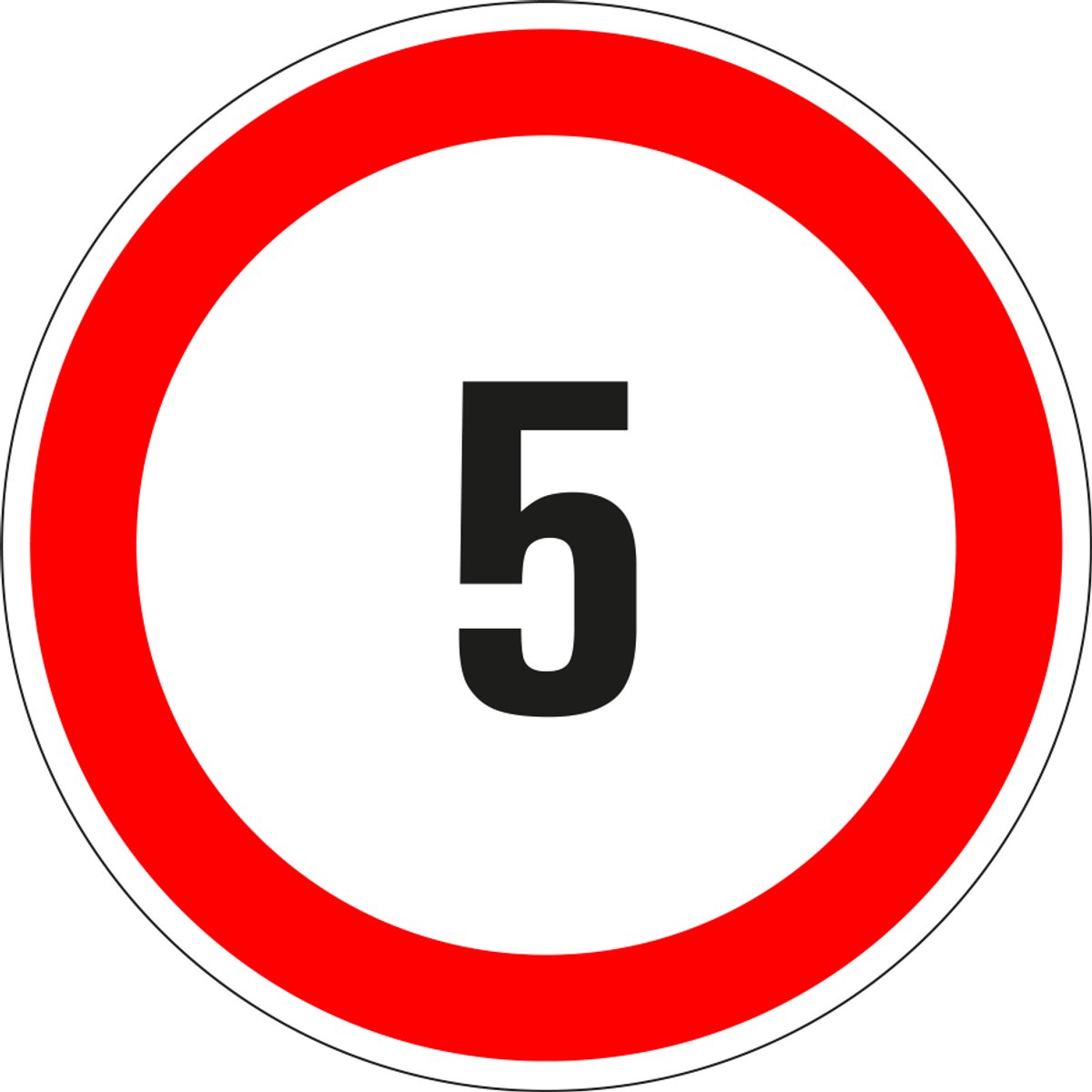 5 sticker - zelfklevende folie 100 mm