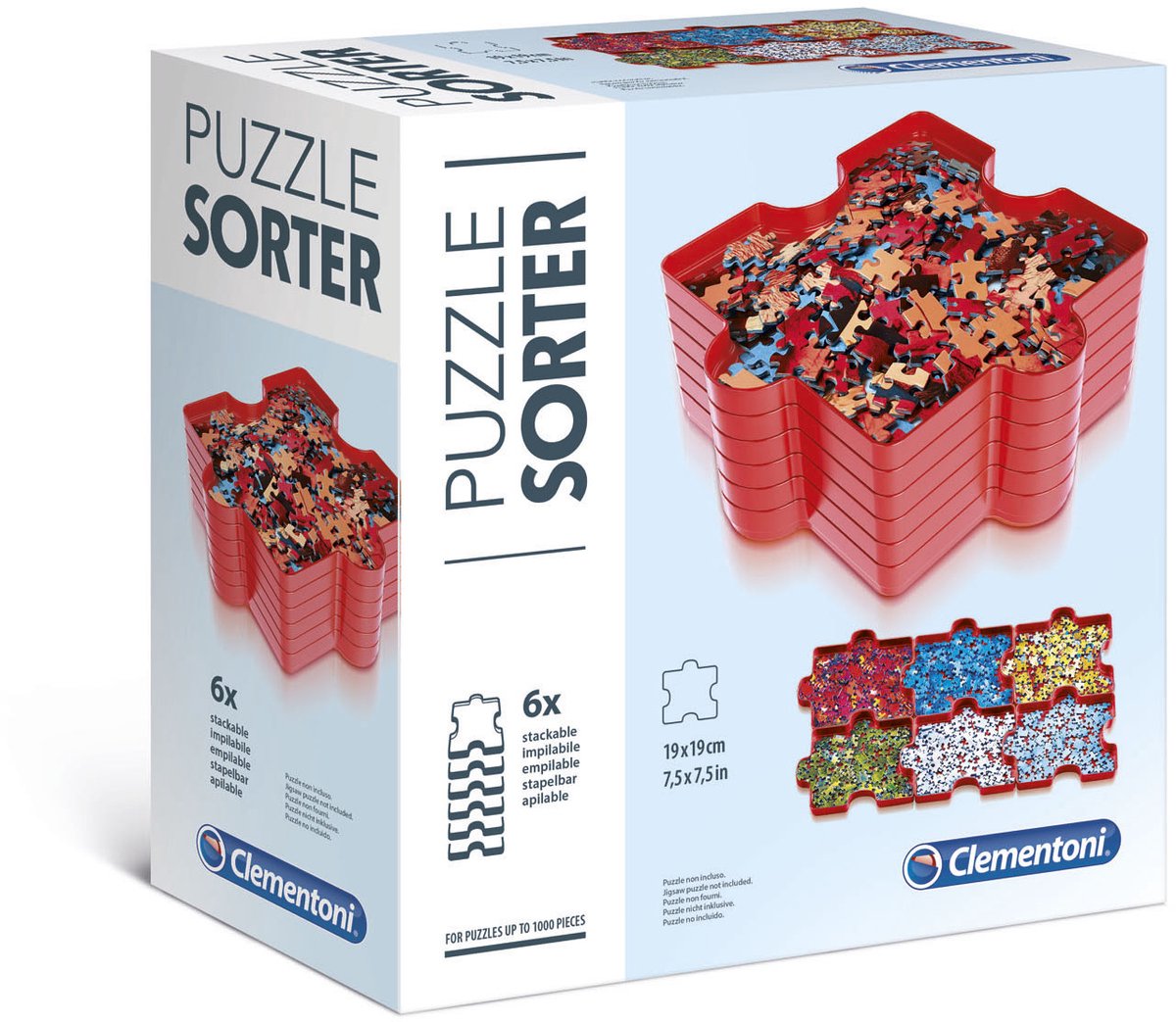 Clementoni - Puzzel sorteer bakjes - 6 stuks - stapelbaar
