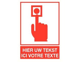 Sticker met eigen tekst, brandpreventie 150 x 150 mm
