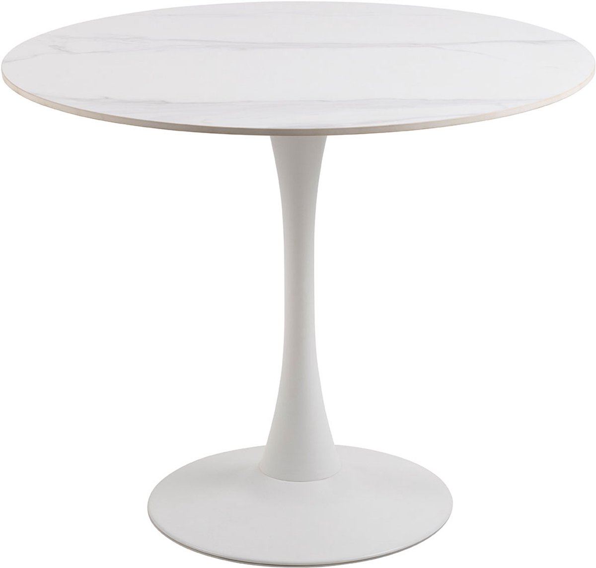Giga Living Eettafel Laurens - Rond Keramiek Wit - Ø90x75cm