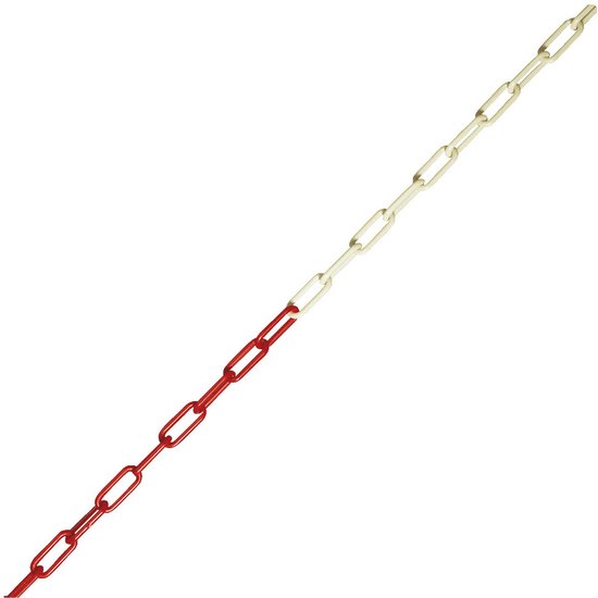Kunststof ketting rood-wit 6mm - Waarschuwing en accessoires| INDI