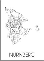 DesignClaud Nürnberg Plattegrond poster A2 + Fotolijst zwart