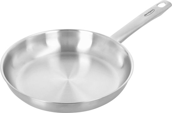Demeyere Bistro 3 RVS Koekenpan – 24 cm Bakpan Uit Roestvrij Staal – Braadpan Geschikt Voor Alle Warmtebronnen Inclusief Inductie – Duurzaam – Volledig PFAS – PFOA – en PTFE Vrij