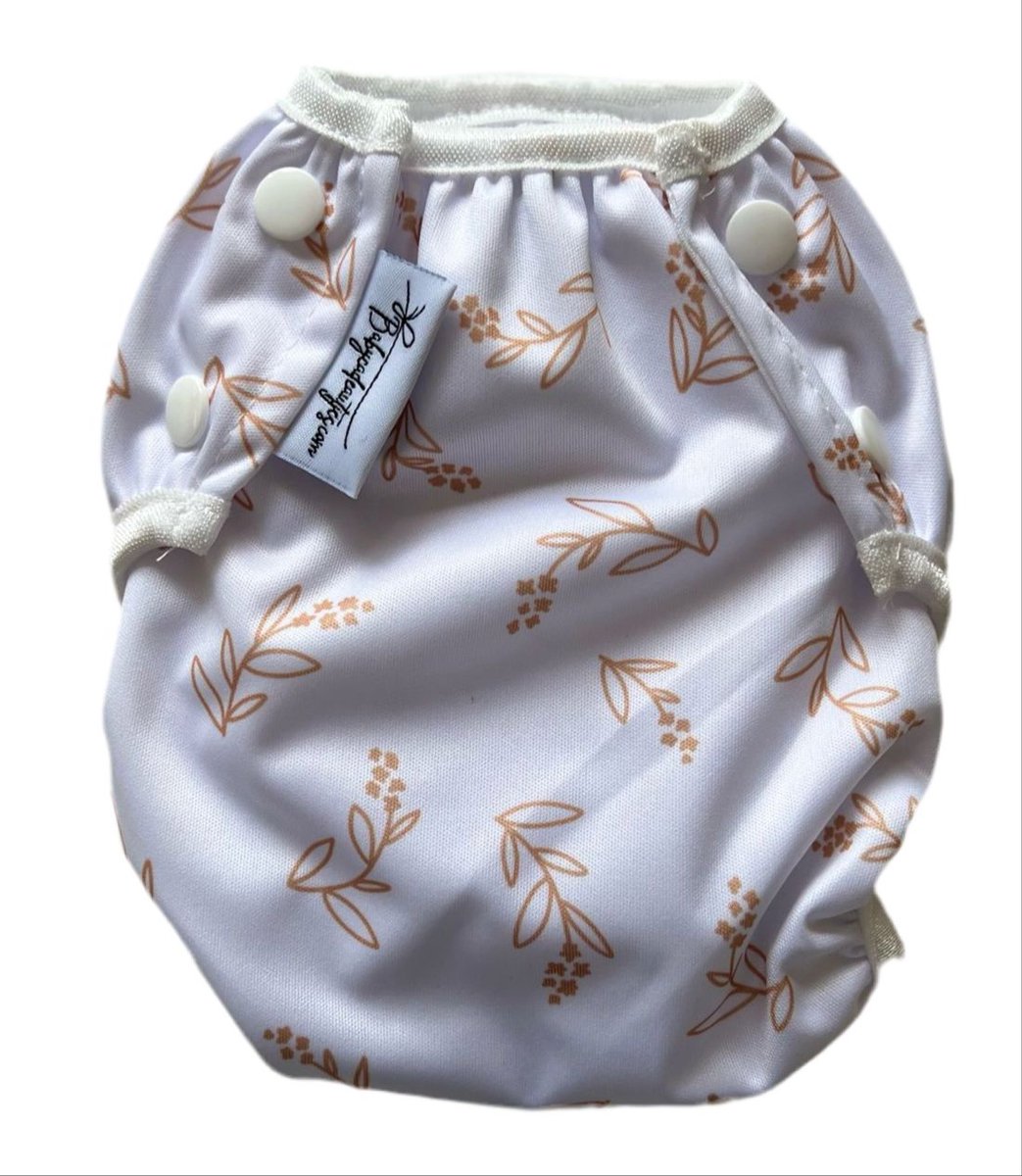 Wasbare zwemluiers baby - Bladgoud design - 3 - 15kg