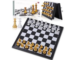 foto van Inklapbaar Magnetisch Schaakspel - Compact Schaakbord voor Reizen en Familie Activiteiten