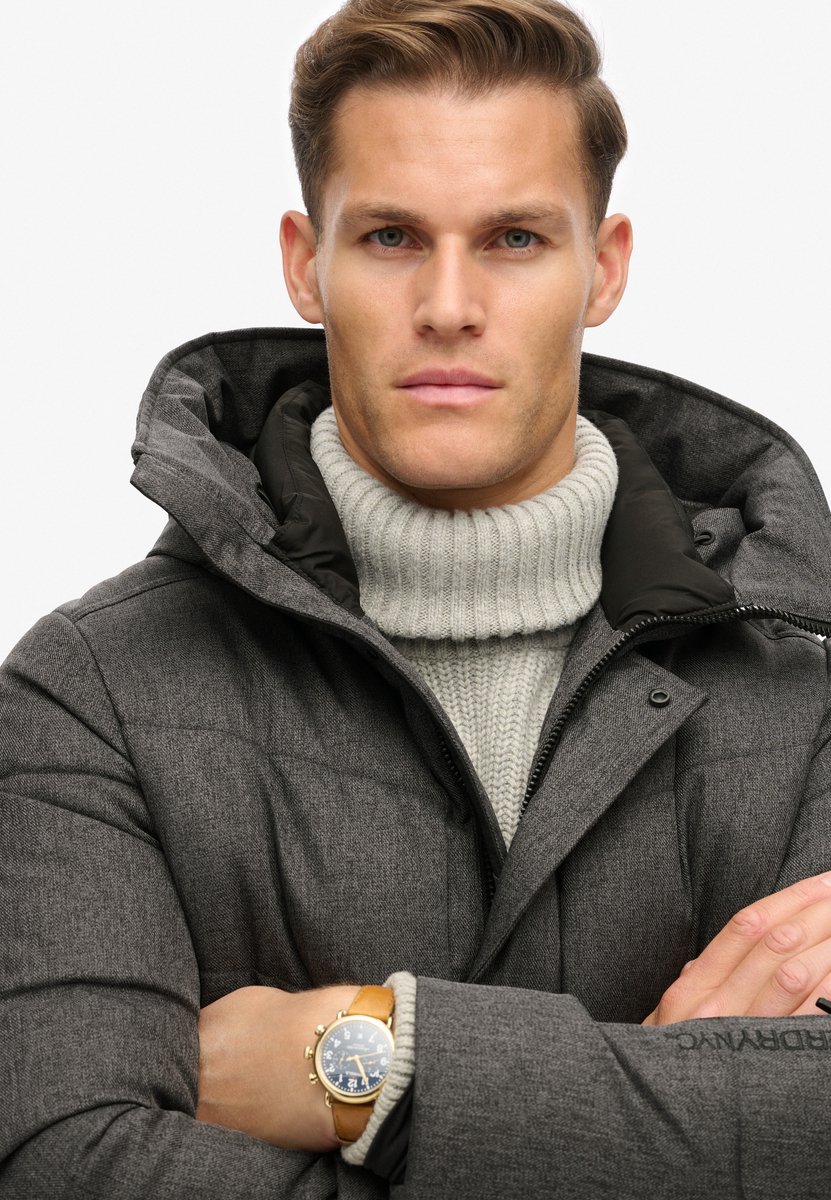 Superdry City chevron gewatteerde jas Heren Gewatteerde jassen Grijs