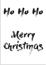 DesignClaud Ho ho ho Merry Christmas - Kerst Poster - Tekst poster - Zwart Wit poster A4 + Fotolijst wit