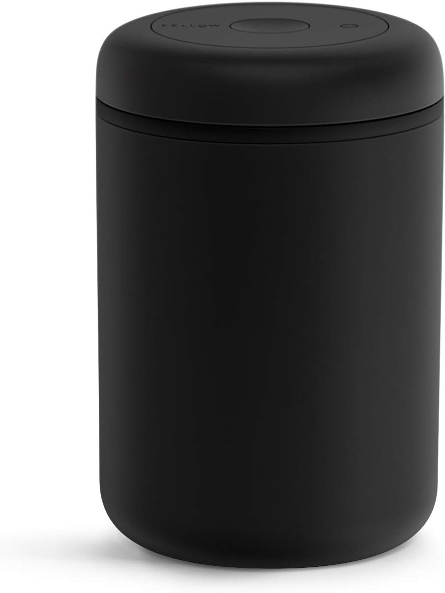 Matte Zwart Vacuümcontainer - voor koffie en levensmiddelen - 1,2 liter - mat zwart
