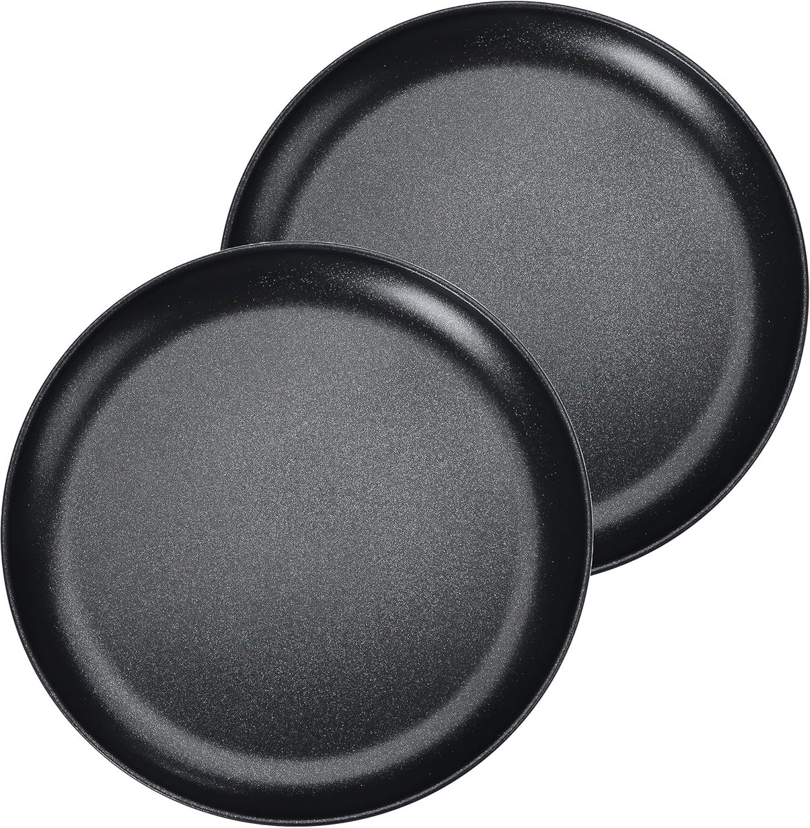 Pizzaplaat set van 2 - rond - 26 cm - roestvrij staal - zwart