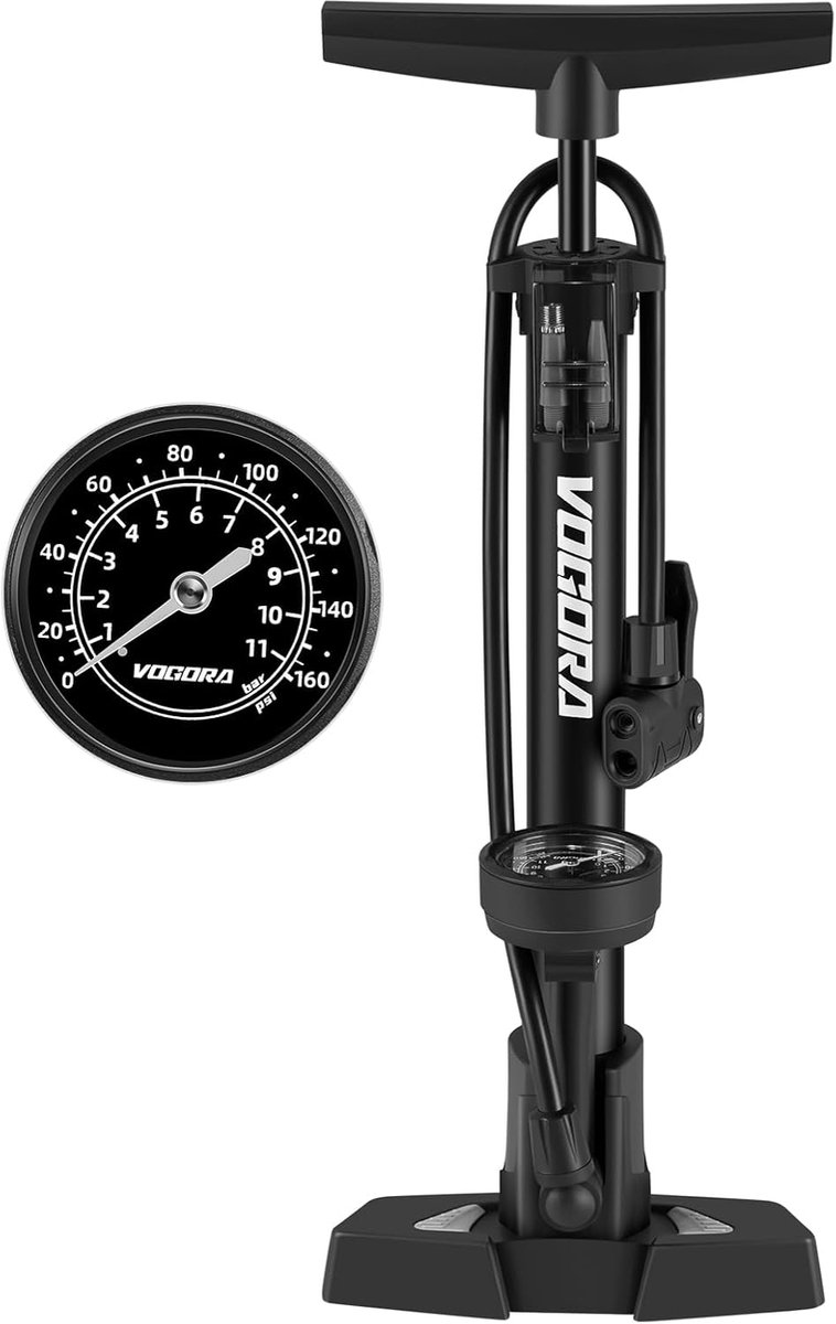 Fietspomp voor Presta & Schrader Ventielen - Voor alle Fietsen - met Drukmeter