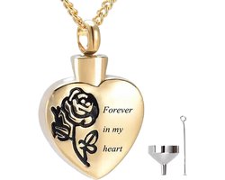 Luxe Ashanger - met Ketting (55 cm) - Voor As, Haren of Parfum - Assieraad - As Ketting - Gedenksieraad - Urn - As Hanger - Incl. As vuller en Opbergzakje - Forever Pure
